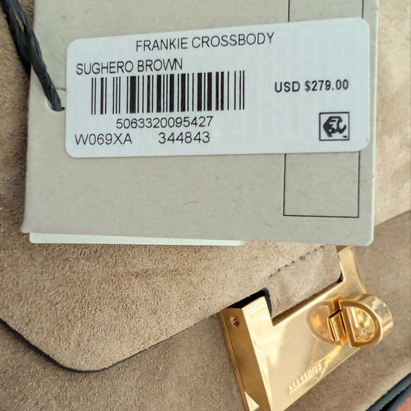 All Saints Suede Frankie Suger Hero Crossbody Bag + Dust Bag Nwt ❤️ - Picture 12 of 12